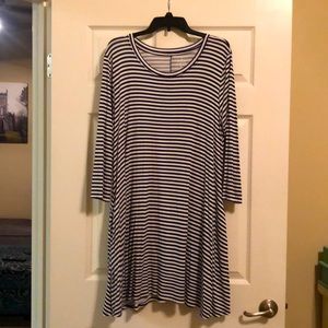 Navy & White Strip Dress